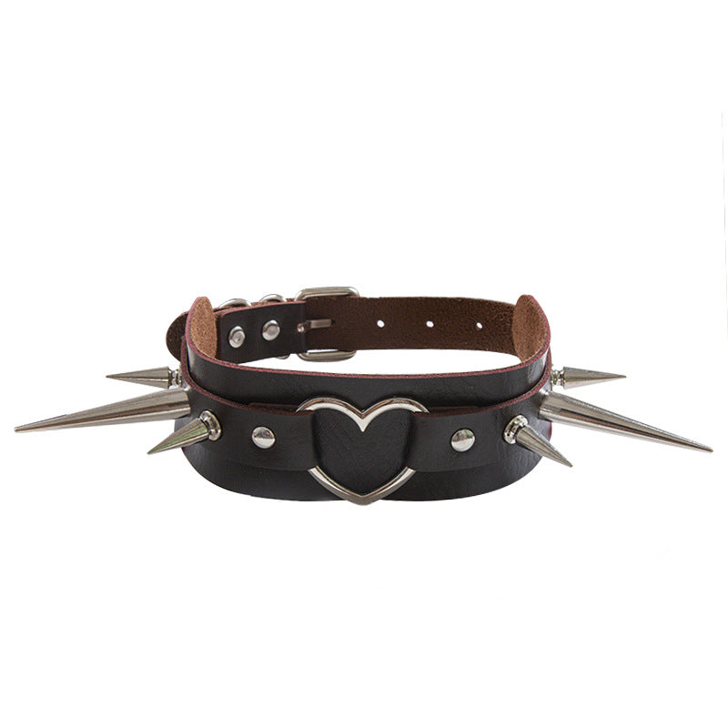 Long Peaked Short Pointed Rivet Personality Collar