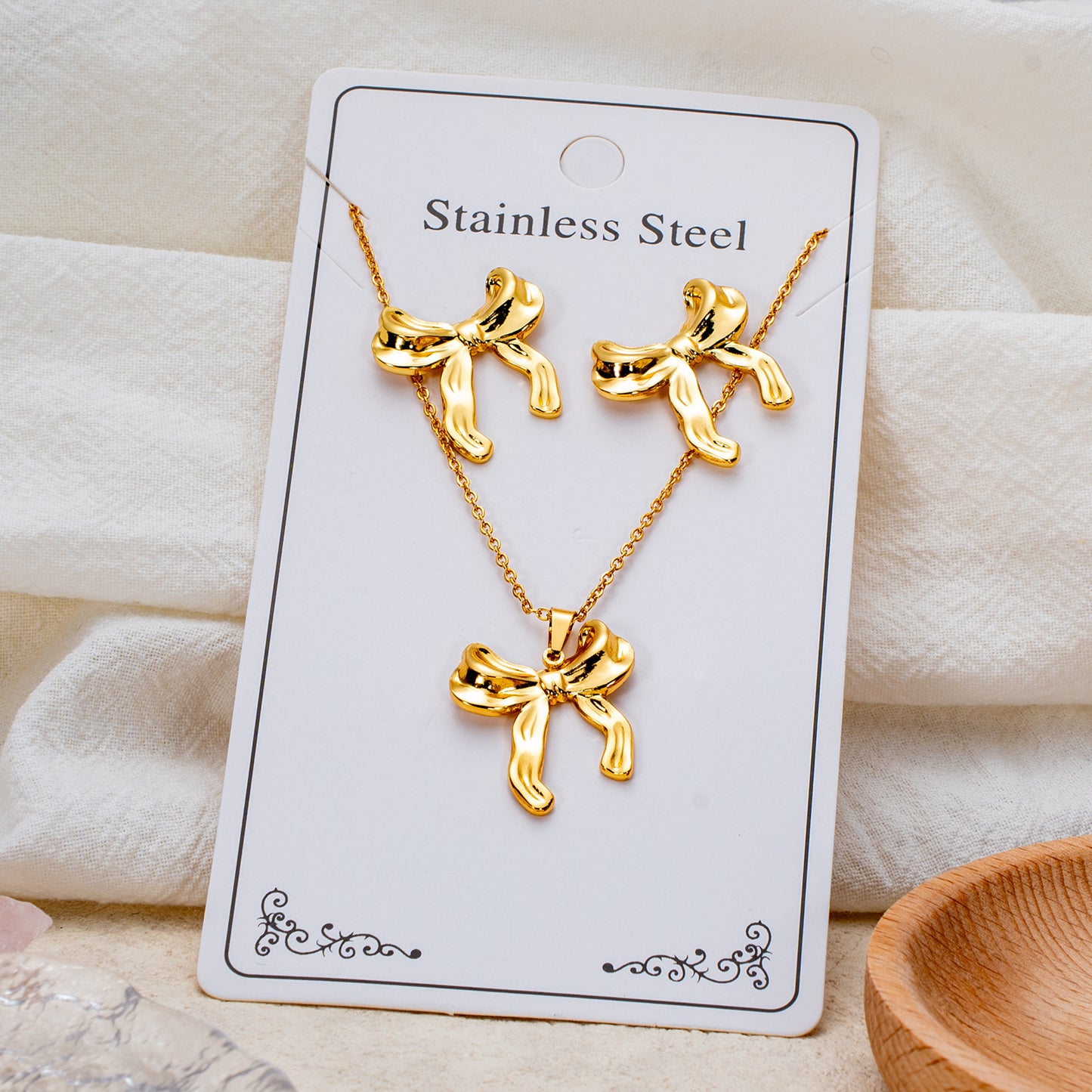 Fashion Personality Stainless Steel Light Luxury Jewelry Set