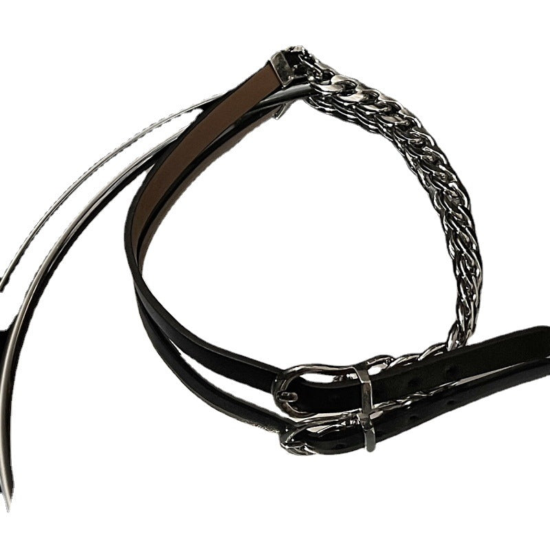 Black Leather Rope Female Niche Neck Band High Sense Temperament Necklaces