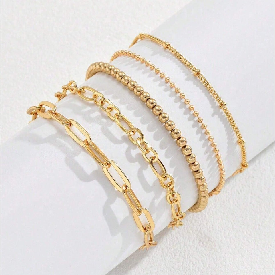 Multiple Mix Match Combination Metal Chain Bracelets