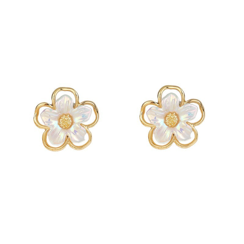Women's French Style High-grade Flower For Light Stud Earrings