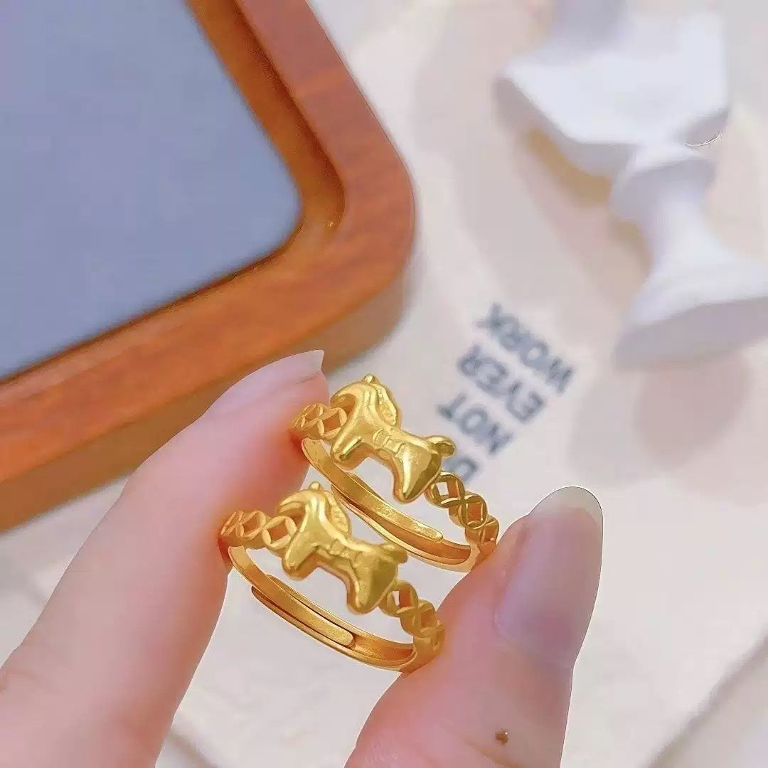 Women's Stall Pony Personality Simple Open Design Ring