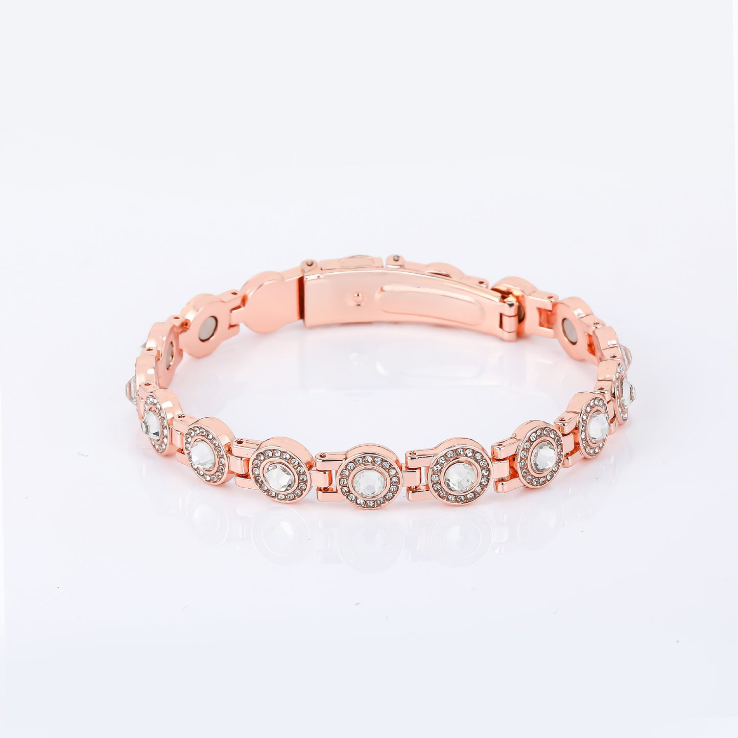 Women's Round Full Diamond Magnet Fashion Single Bracelet