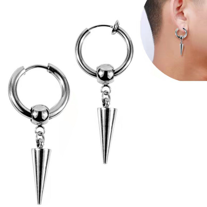 Women's & Men's Cone Stainless Steel Punk Trendy Ear Earrings