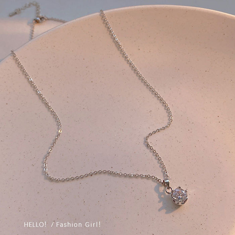 Women's Style Light Luxury Zircon Clavicle Chain Minority Simple Temperament Necklace
