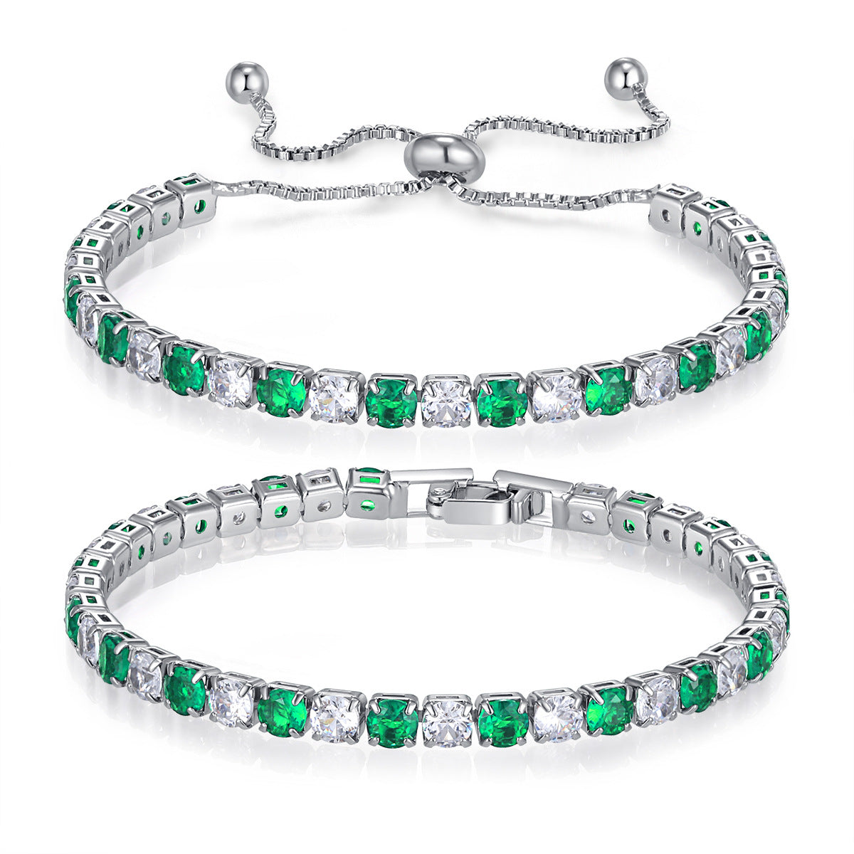 Zircon Mixed Color Full Diamond White Bracelets