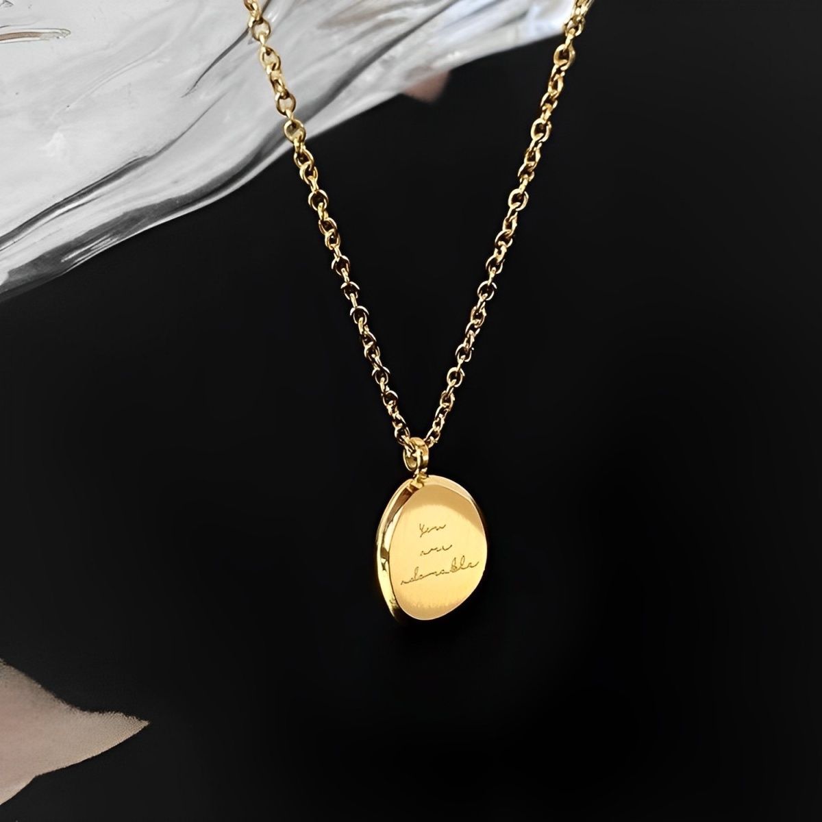 Women's Bean Titanium Steel For Summer Light Luxury Minority Round Clavicle Necklace