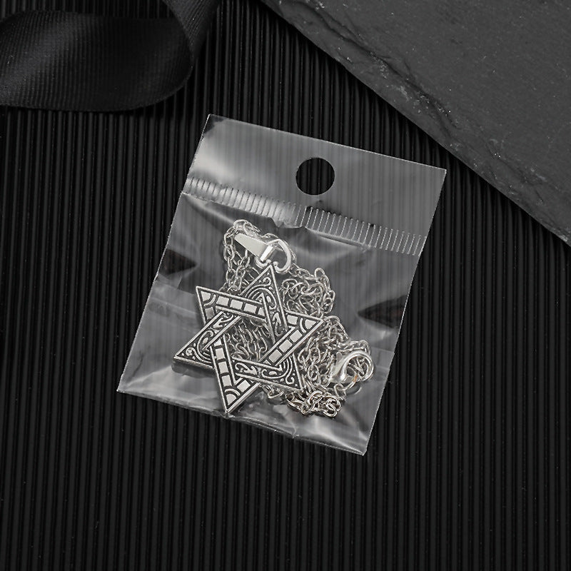 Women's & Men's Hexagram Hip Hop Niche Design Light Luxury Necklace