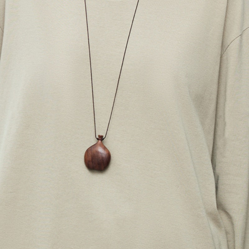 Finishing Wine Fairy Pot Sweater Chain Wooden Long Ethnic Necklace