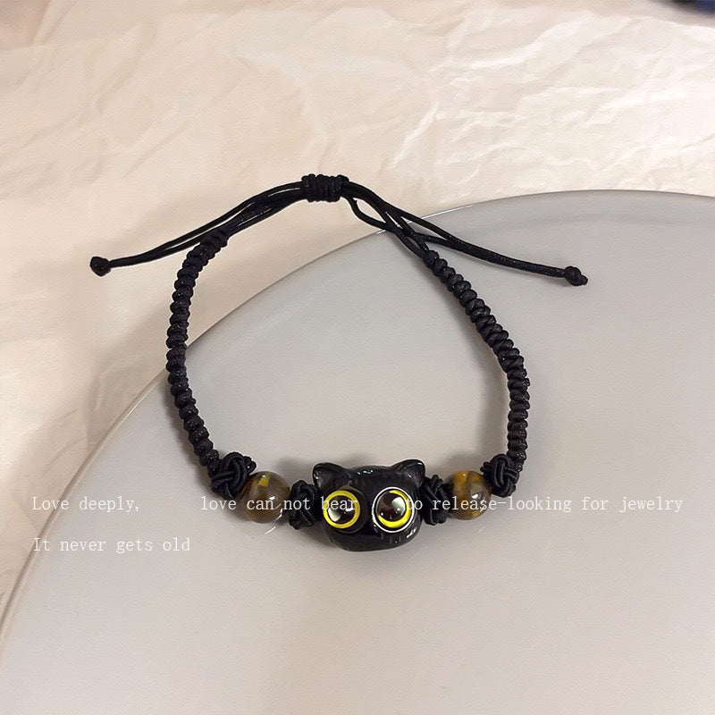 Black Sesame Kitty Cat White Cute Bracelets