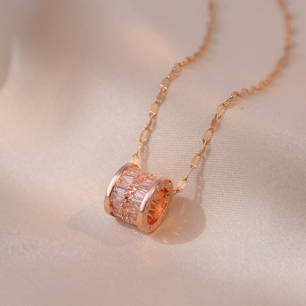 Simple Round Right Rain Titanium Steel Female Necklace