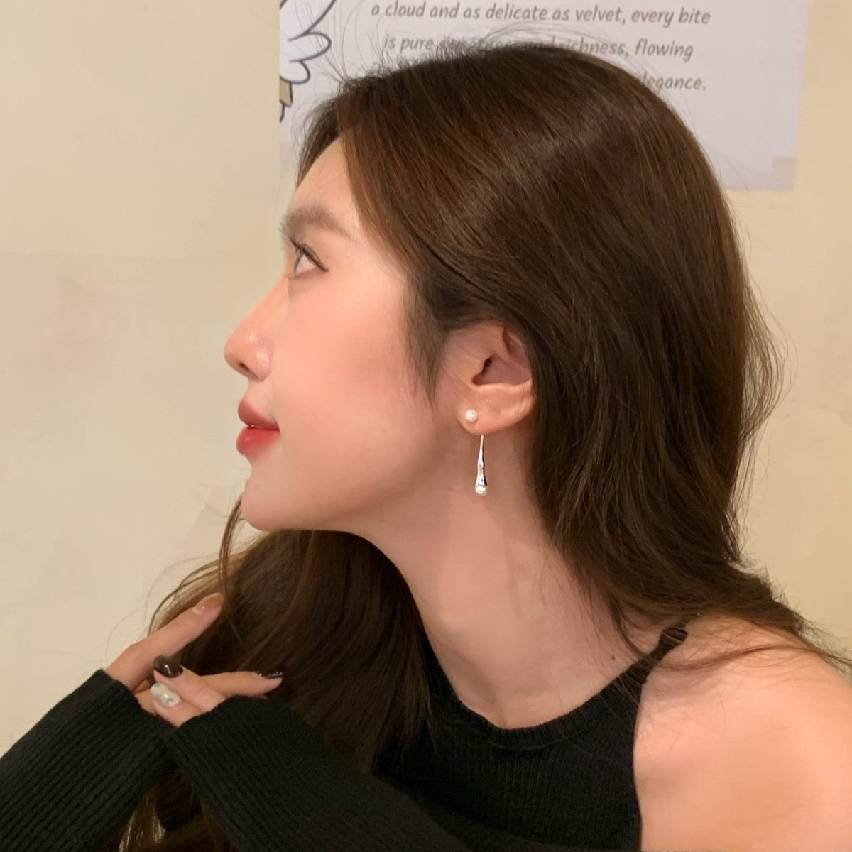 Drop Retro Minority Design Imitation Pearl Daily Tassel Stud Earrings