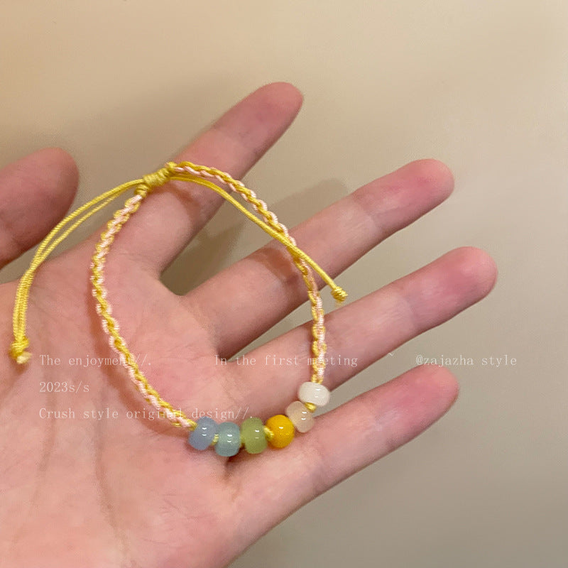 Bamboo Festival Woven Hand Strap Female Girlfriends Colorful Braided Bracelets