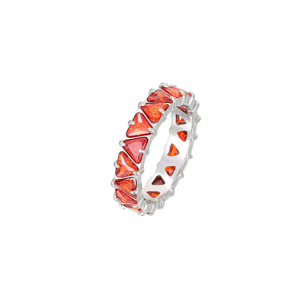 Gang Drill Color Zircon Female Diamond Heart-shaped Rings