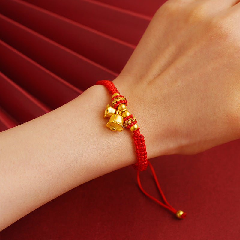 Women's Chinese Style Bamboo Joint Placer Gold Bracelets