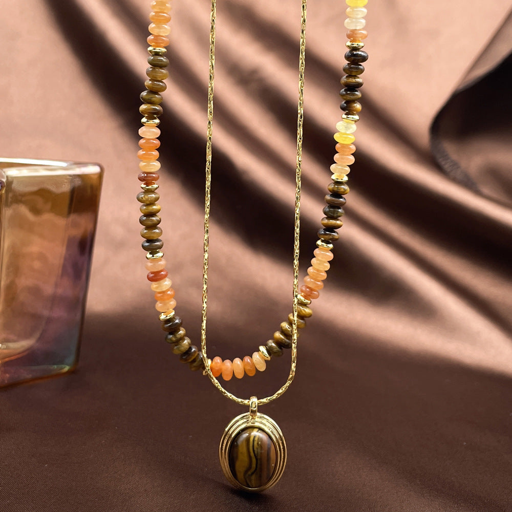 Retro Atmosphere Trend Color Chocolate Brown Necklaces
