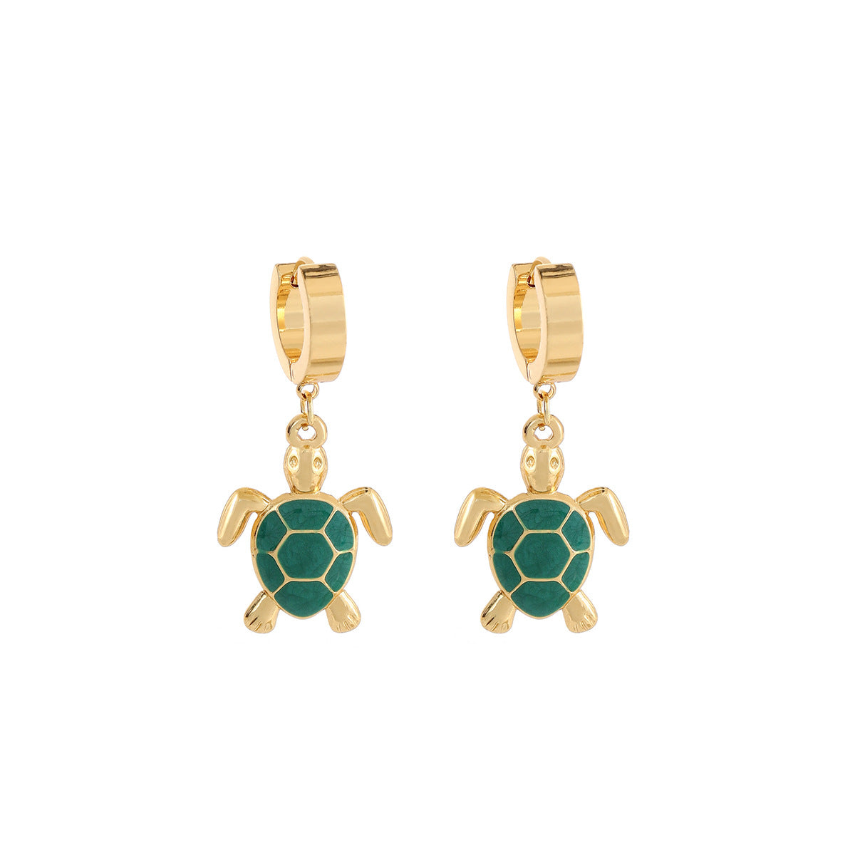 Personalized Turtle Eardrops Color Stainless Steel Gold-plated Stud Earrings