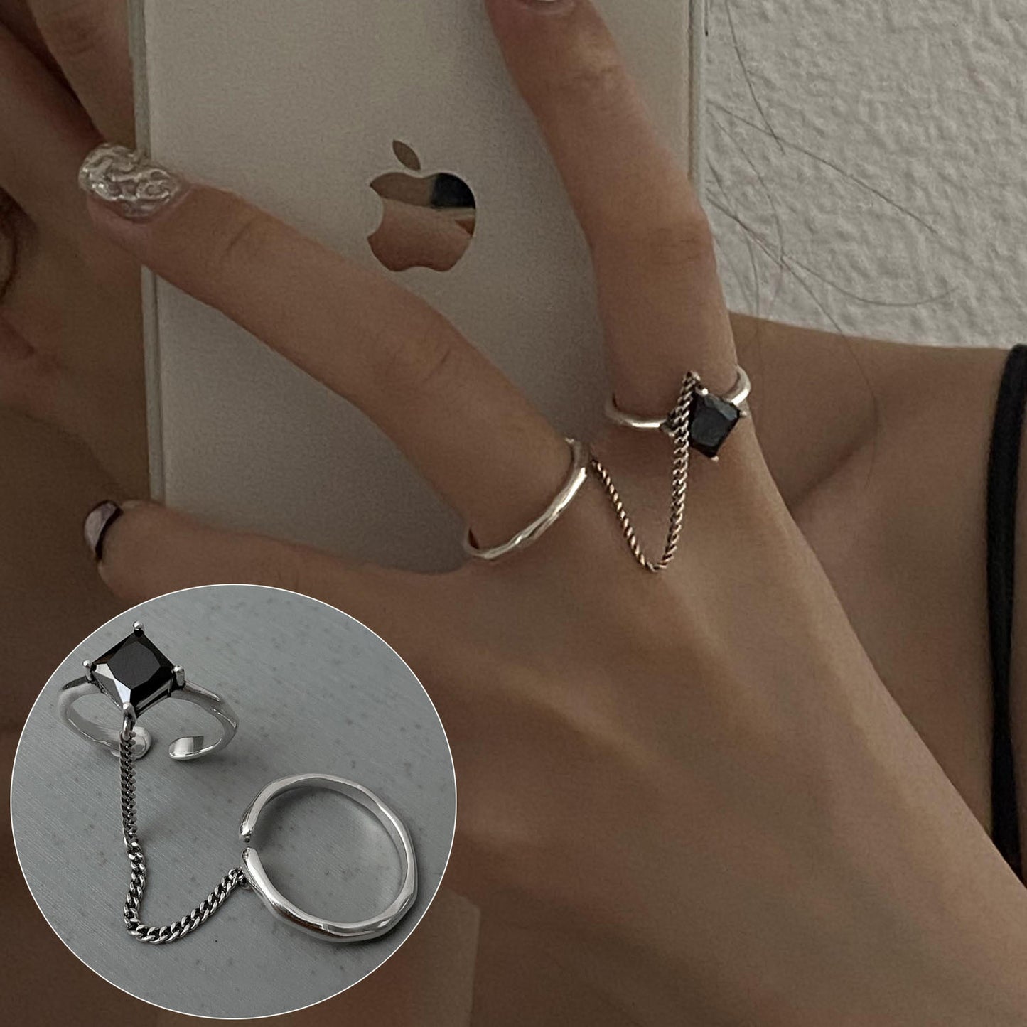 Fashion Dignified Sense Of Design Creative Retro Korean Type Chain Rings