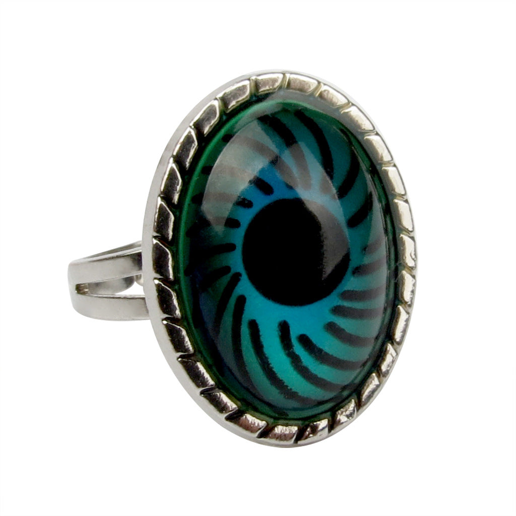 Women's Fashion Charm Opening Retro Gem Temperature Rings