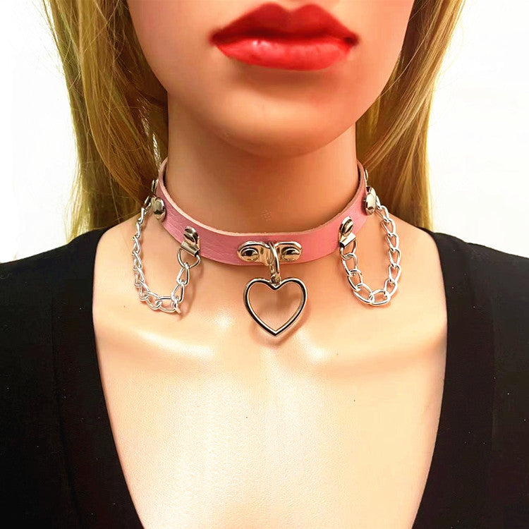 Wang Punk Chain Love Heart Fashion Street Necklaces