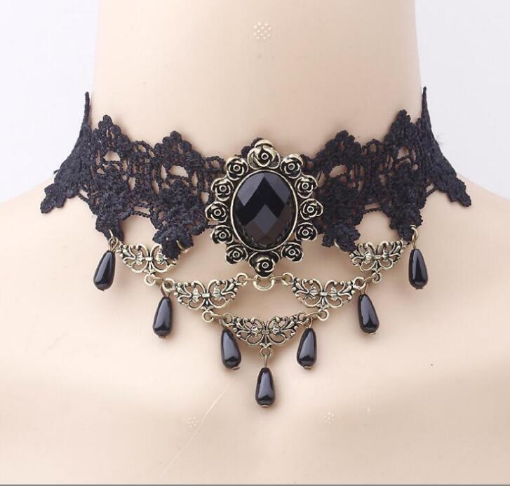 Cross Lace Lolita Ornament Dark Retro Niche Clavicle Necklaces