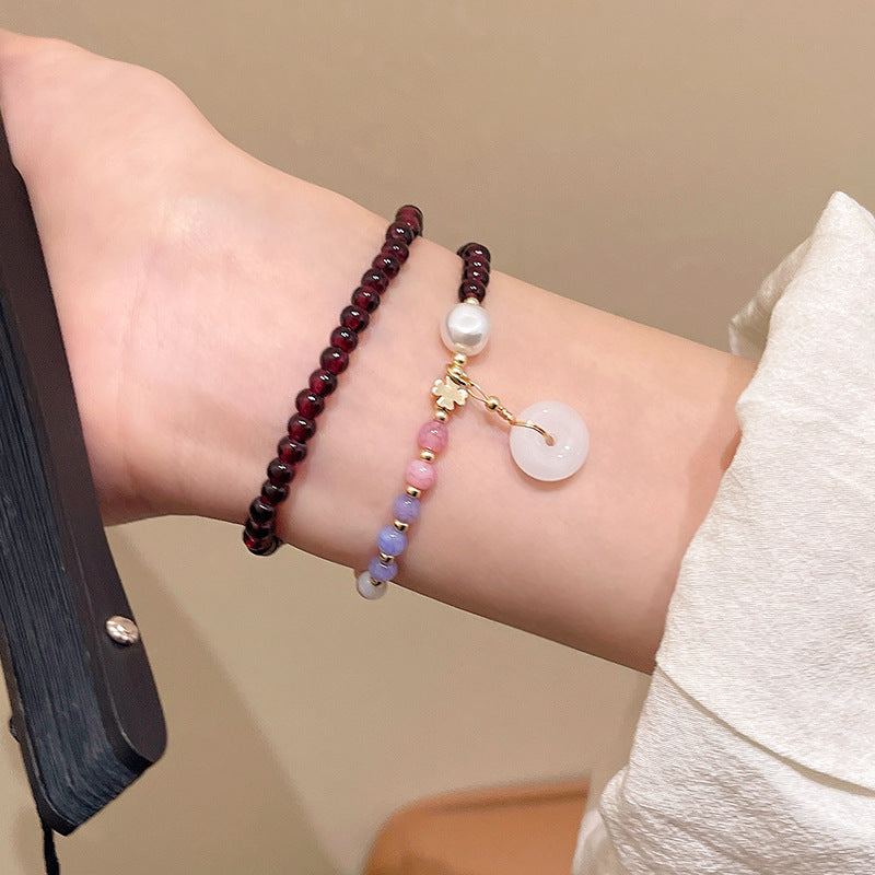 Cute Dopamine Color Beaded Niche High-grade Pearl Female Bracelets