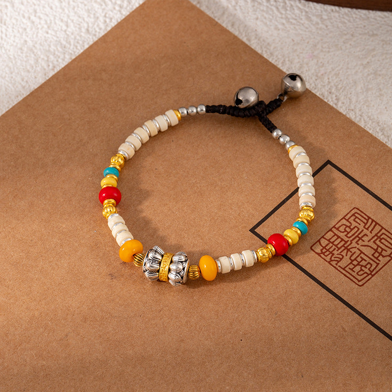 Colorful Turquoise Retro Artistic Personality Nepal Creative Crafts Braid Bracelet