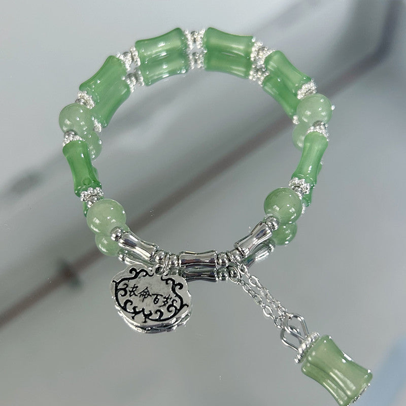 Women's Chinese Ethnic Style Bamboo Safety Lock Bracelets