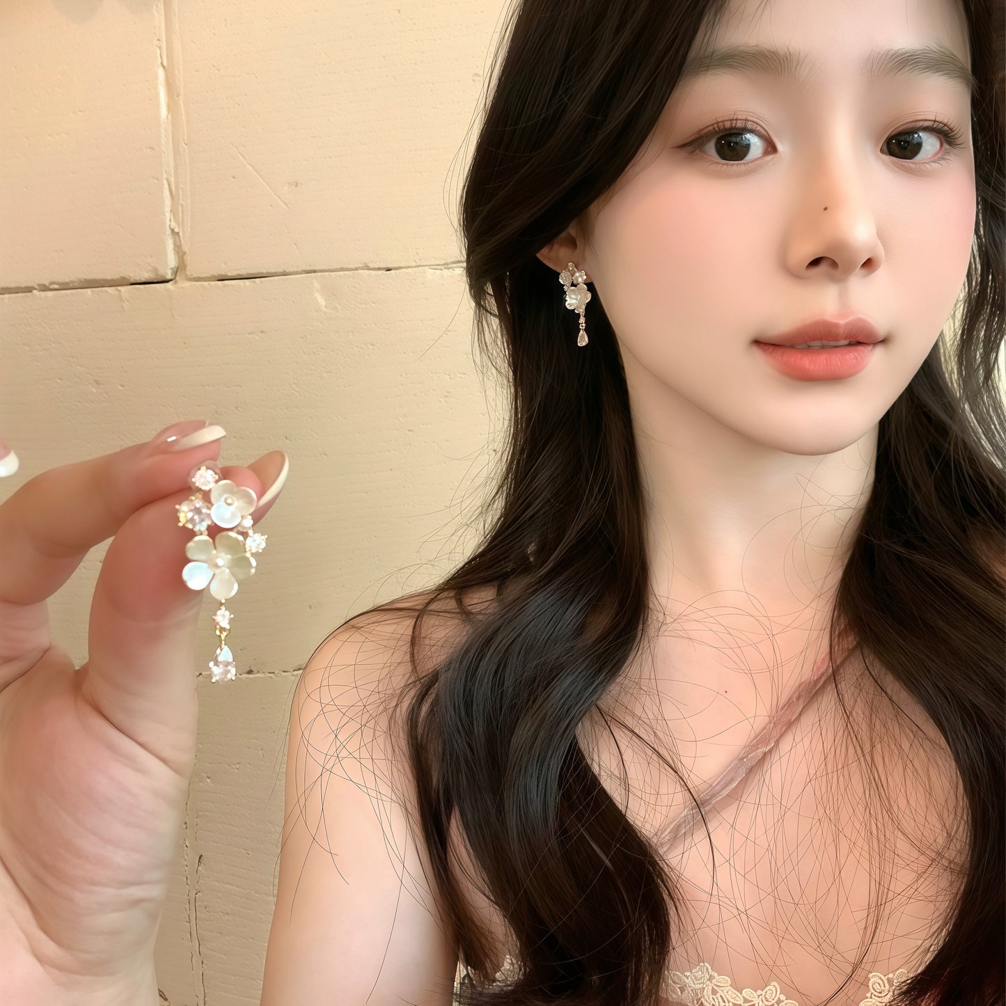 Women's Super Fairy White Sparking Zirconium Tassel Flowers For Elegant Delicate Rings
