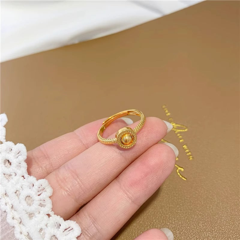 Gold Electroplated Simple Vietnam Placer No Color Fading Open Index Rings