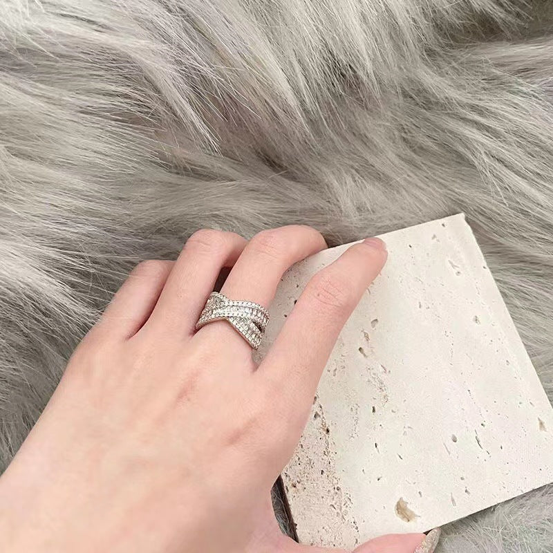 Luxury Fashion Personalized Minority Vintage Zircon Adjustable Opening Index Finger Rings