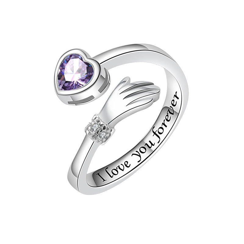 Hug Female Love Opening Adjustable Warm Heart Ring