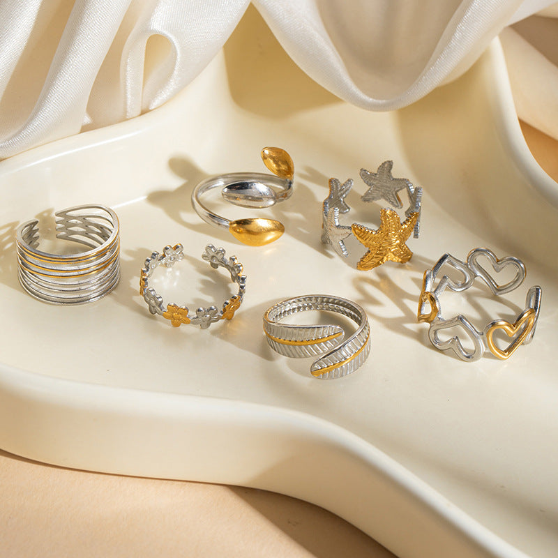 Open Personality Special Interest Light Luxury Retro Style High-grade Decorative Rings