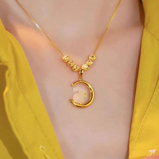Lucky Beads Moon Rabbit Female Fashion Classical Necklace