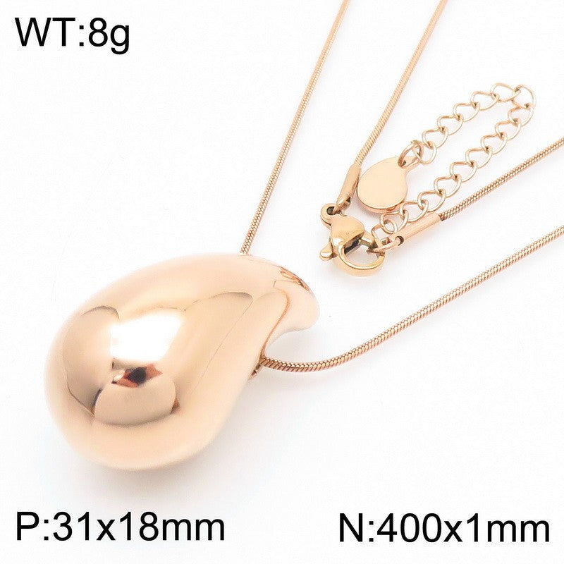 Design Chubby Water Drop Fashion Stainless Earrings