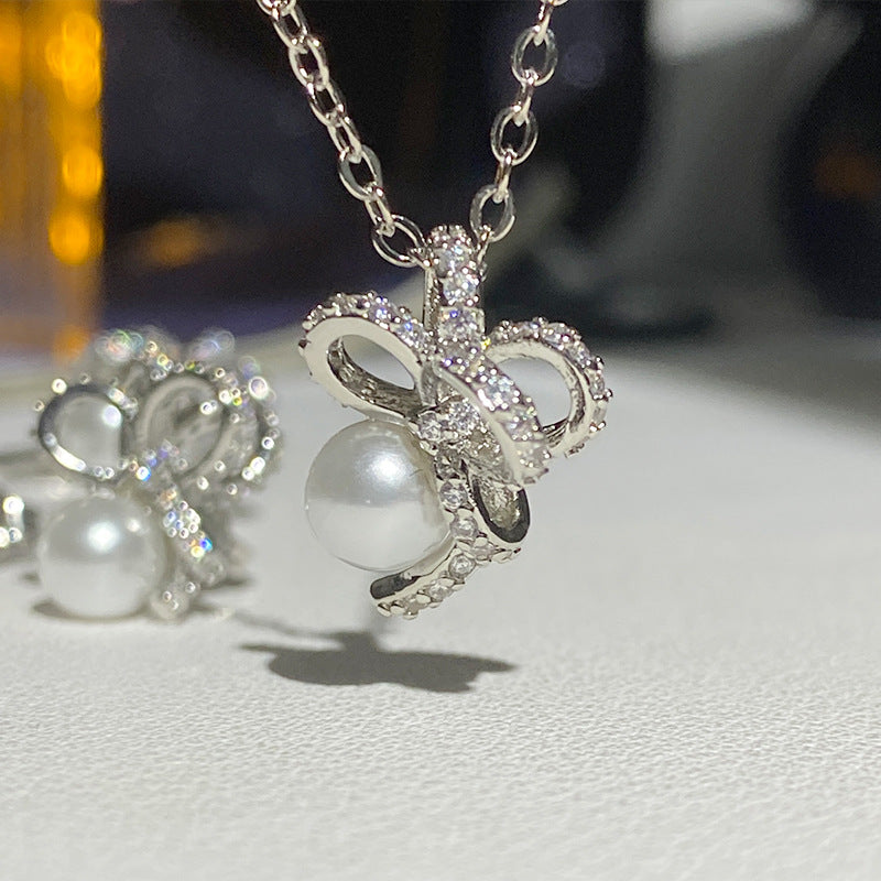 Home French Suit Shell Pearls Freshwater Ear Jewelry Set