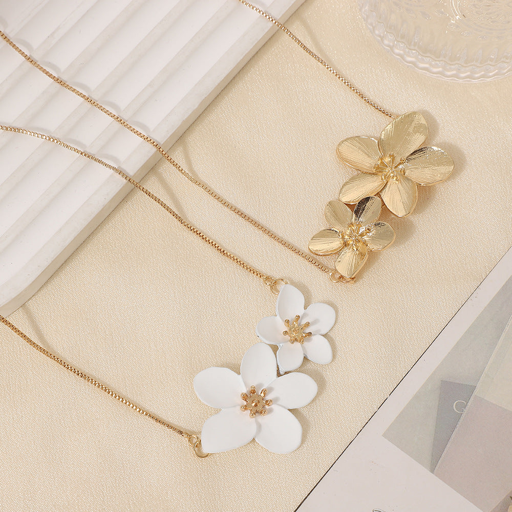 Flower Box Chain Adjustable Design Clavicle Necklaces