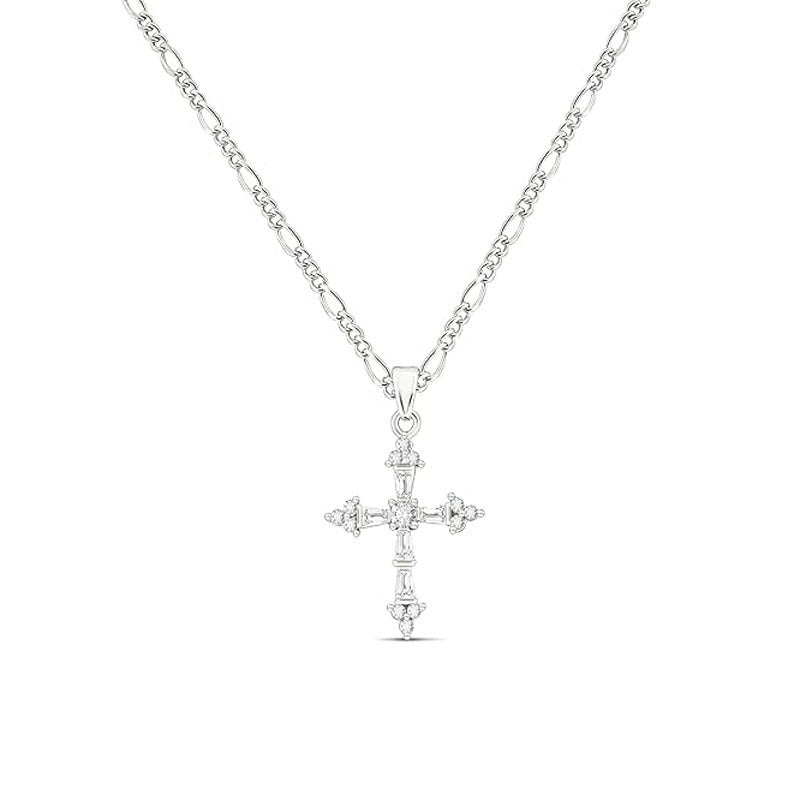 Women's Full Diamond Cross Gold-plated Clavicle Chain Pendants