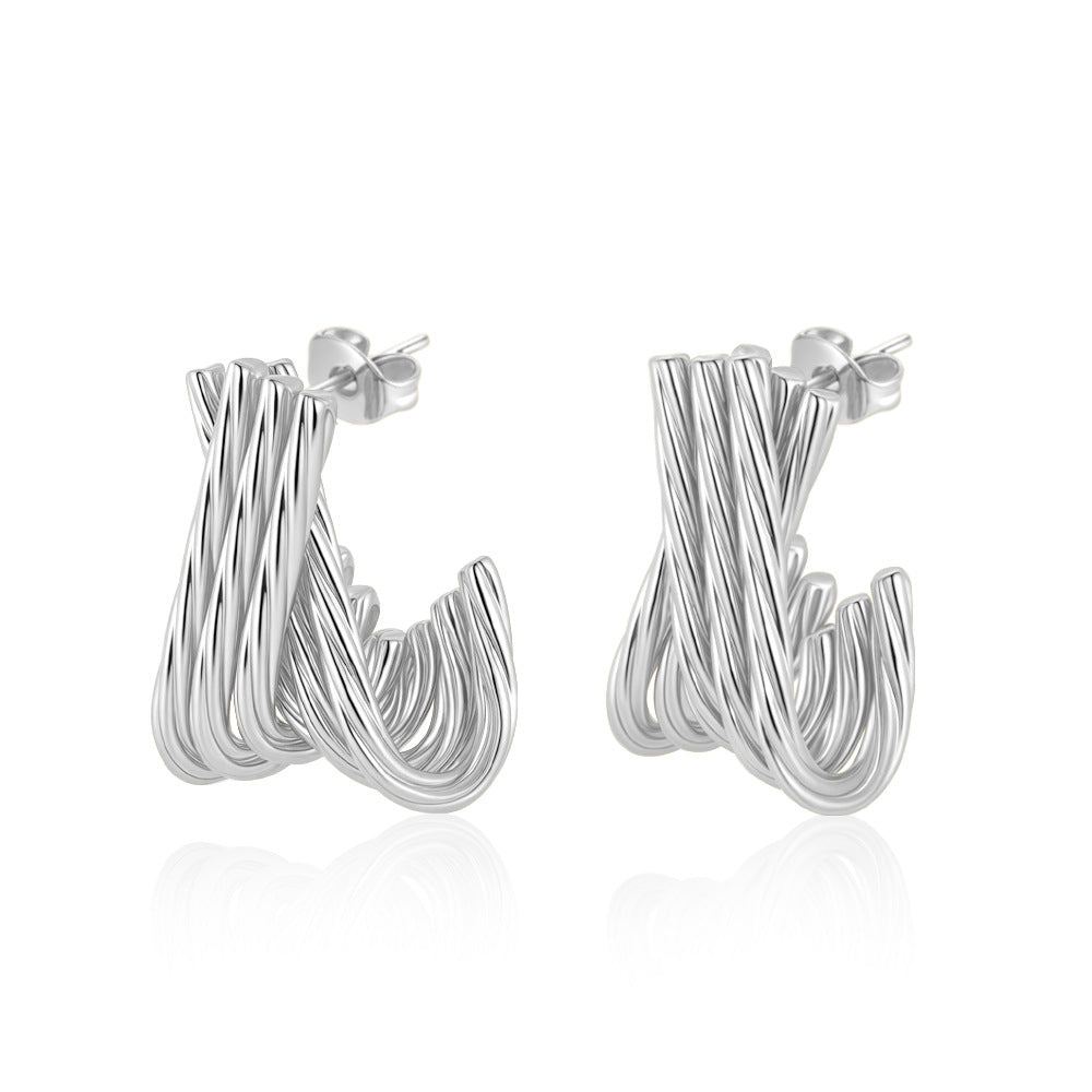Steel Light Luxury High-grade Versatile Design Earrings