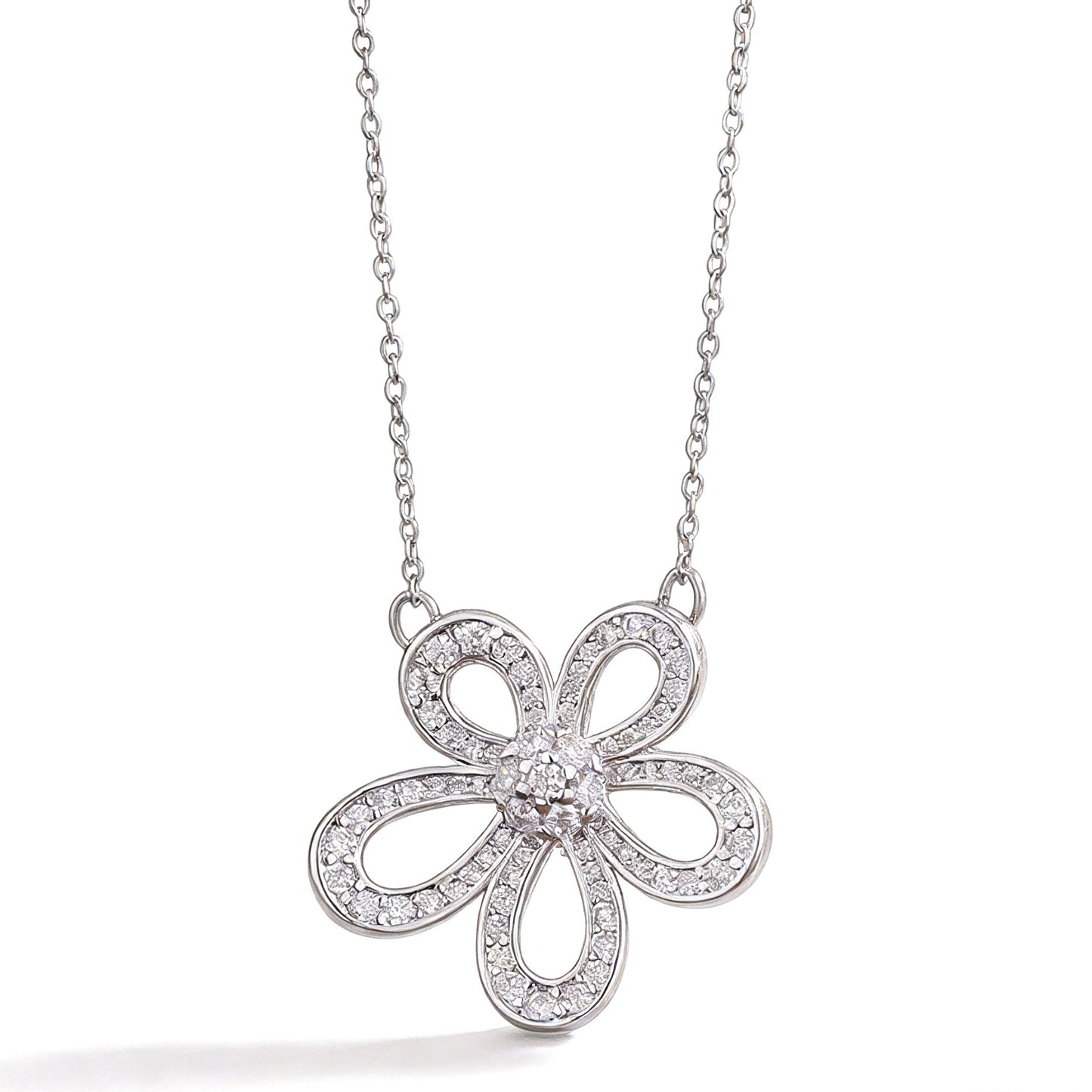 High-grade Light Luxury Full Diamond Flower Niche Feel Necklace