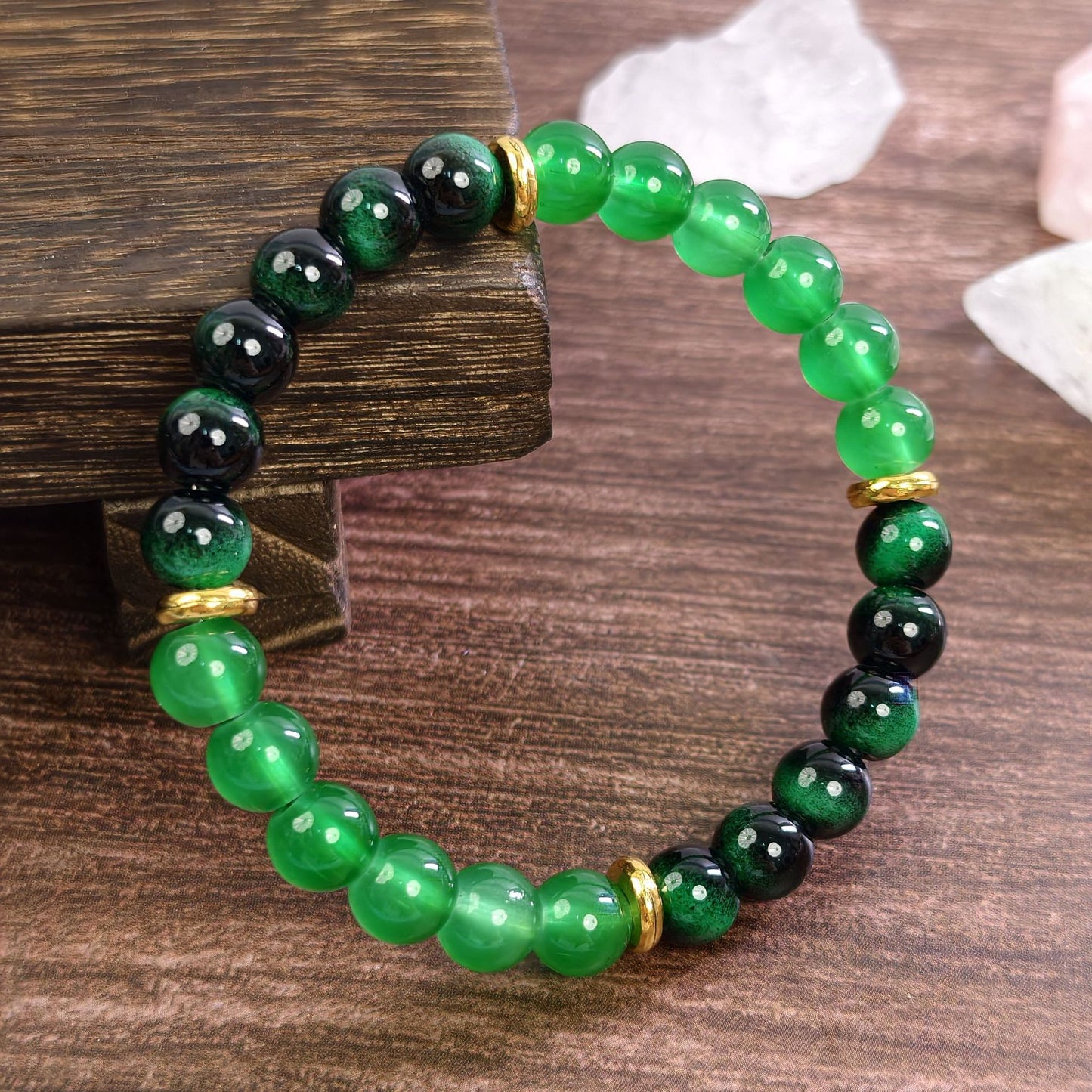 Xi Imitation Tigereye Amethyst Green Citrine Bracelet
