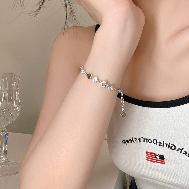 Summer Sweet Cool Loving Heart Zircon Design Bracelet
