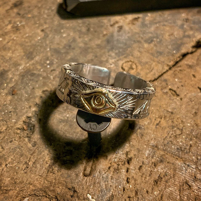 Men's Design Sense Niche Retro Personalized Index Ring