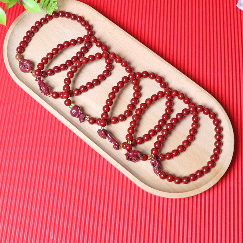 Women's Single Circle Multi Life Red Five Gods Of Bracelet