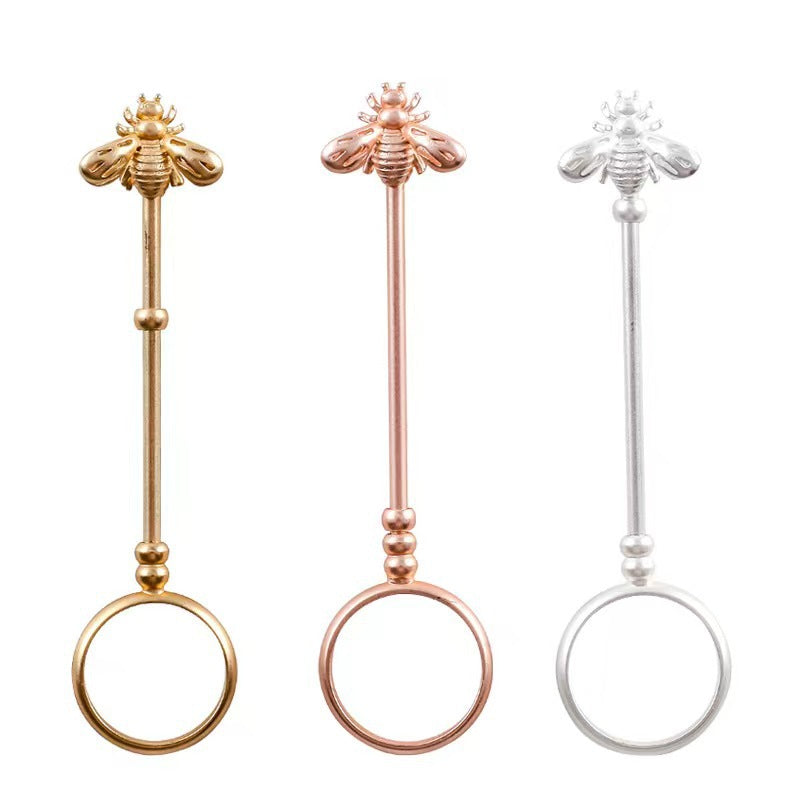 Women's & Men's Style Smoke Holder Shank Metal Bee Smoking Adjustable Ring