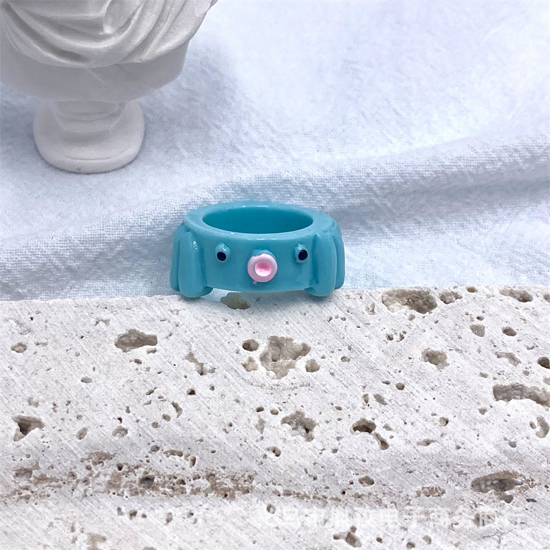 Octopus Resin Acrylic Macaron Color Cartoon Unique Rings