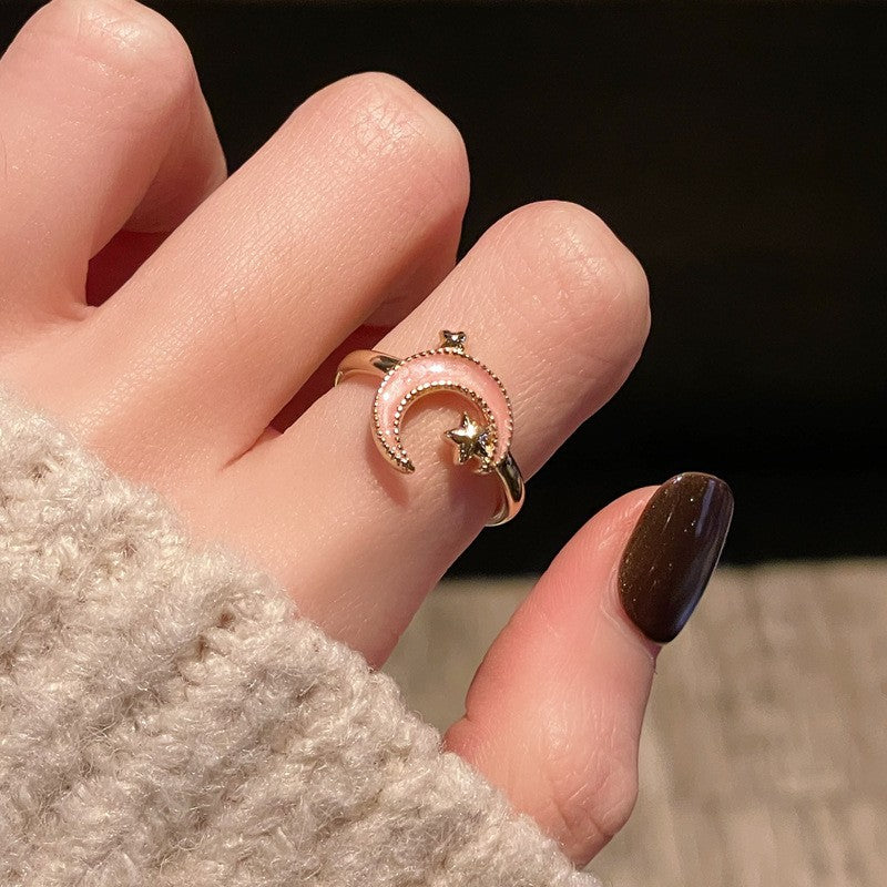Paint Flower Spring Sequence Light Retro Small Pastoral Branch Tender Ring
