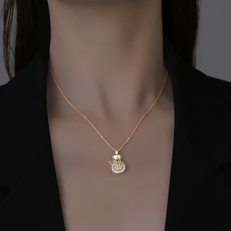 Women's Purse Personalized Design Sense Niche Trendy Light Luxury Clavicle Chain Necklace