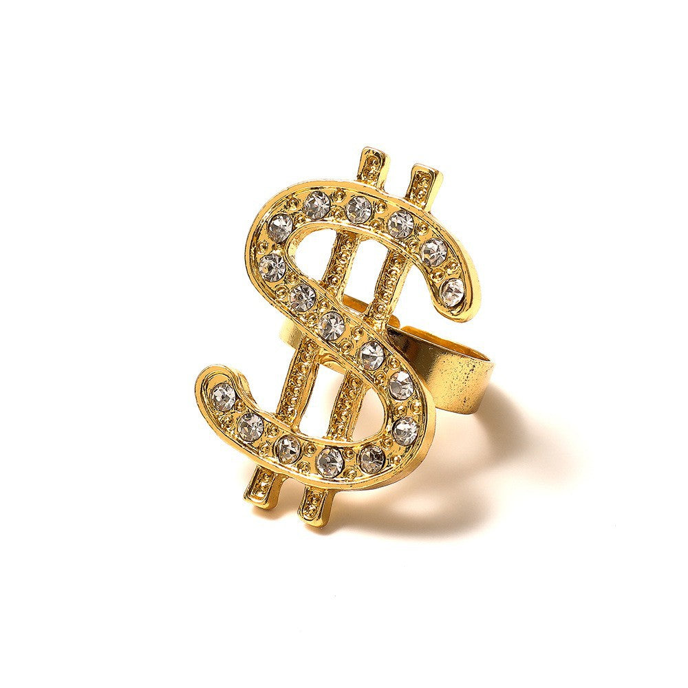 Durable Men's Dollar Sign Hip Hop Ring