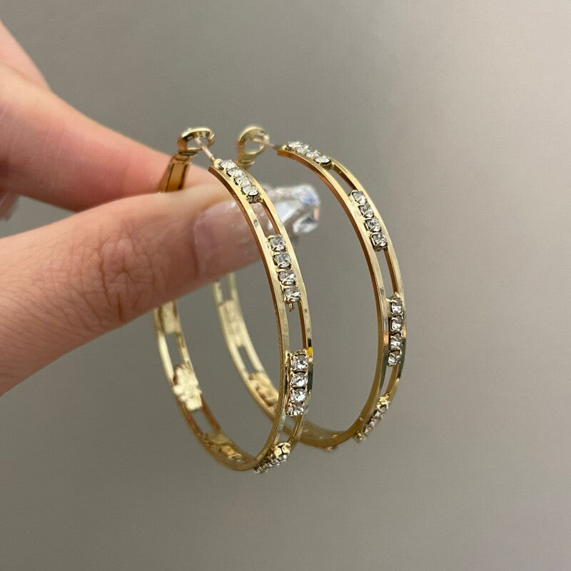 Personality Big Hoop Female Sier Personalized Eardrops Fashion Classy Rings